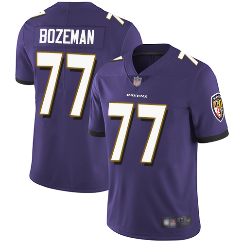 Baltimore Ravens Limited Purple Men Bradley Bozeman Home Jersey NFL Football 77 Vapor Untouchable